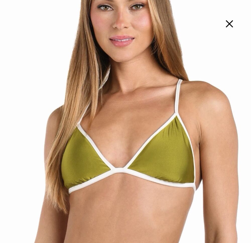 Sunshine 79 Trip Around The Sun Reversible Bikini Triangle Top Green S
